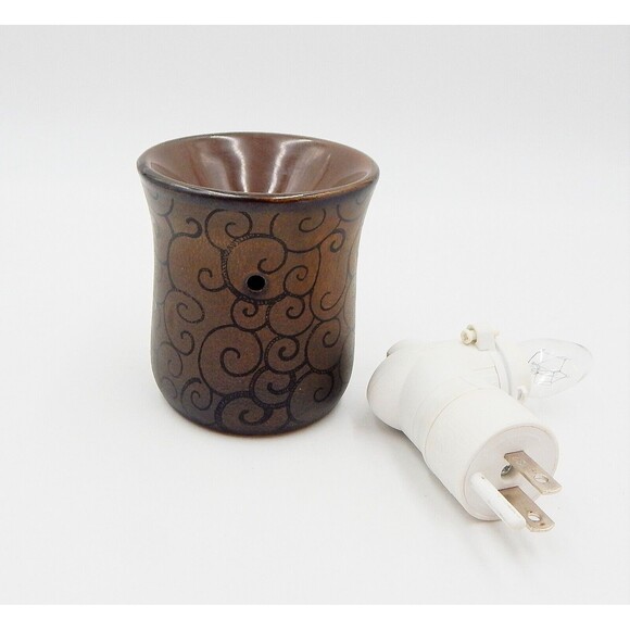 Scentsy Bronze Age Wax Warmer Plug-In Night Light Shimmery Swirls - Picture 2 of 7